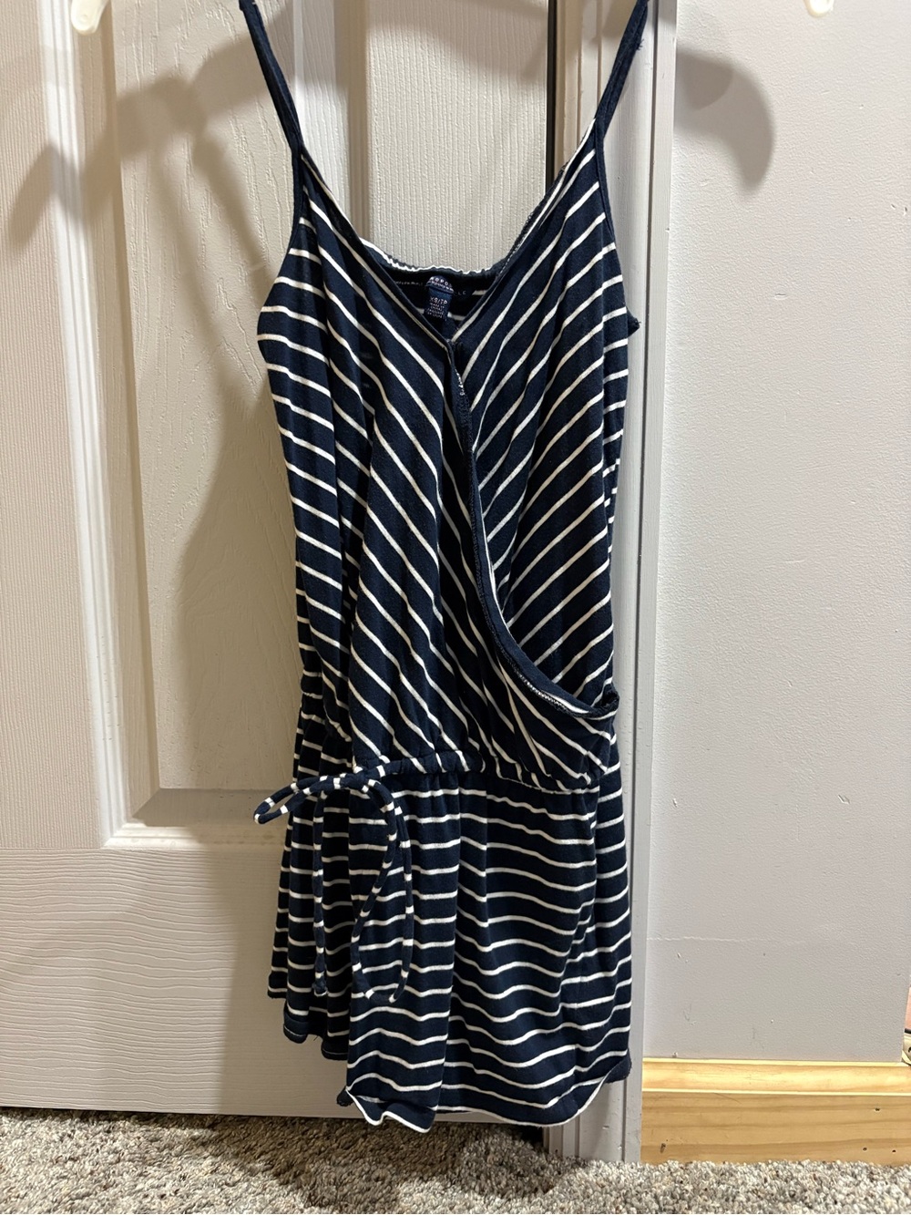 Aeropostale Navy and White Striped Romper